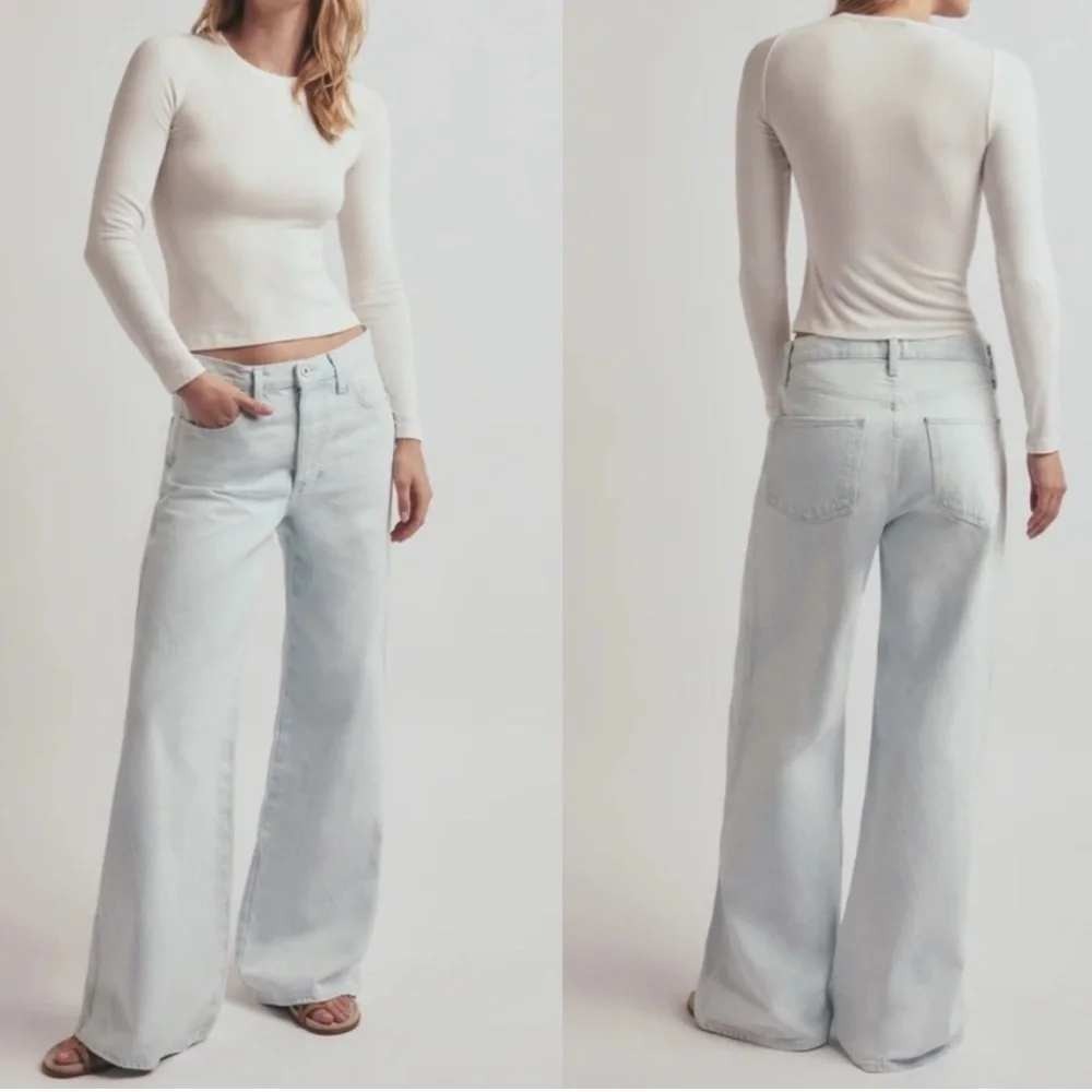 Favorite Daughter The Ollie Ultimate Baggy Wide Leg‎ Jeans Blue Bird Size 26